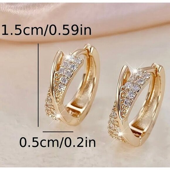 Sparkly Gold Crisscross Hoops - Picture 4 of 4